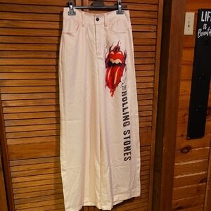 Rolling Stones Cream Wide Leg Pants